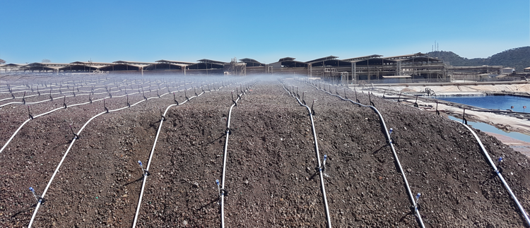 Sprinkler Irrigation in Heap Leaching 